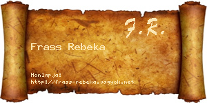 Frass Rebeka névjegykártya
